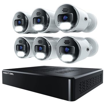 Night Owl 12-Channel Smart NVR Security System with 2TB Hard Drive and 6 Wired IP 4K Deterrence Cameras in Black and White, , large