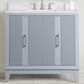 37B Fenwick 36" Single Bathroom Vanity in Soft Blue with Glossy White Composite Stone Top and Backsplash, , large