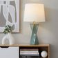 LumiSource Curvo Square Ceramic Table Lamp in Sage Green, , large