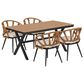 Hearth and Haven 5-Piece Outdoor Dining Set with Dark Yellow Rattan Chairs and Plastic Wood Table in Beige, , large