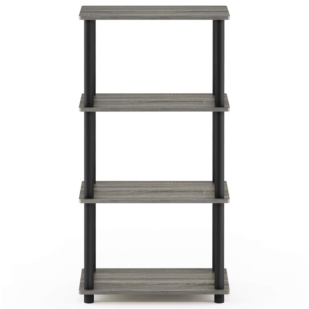 HOMLUX Turn-N-Tube 4-Tier Storage Shelf in French Oak and Black, , large