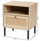 Baxton Studio Caterina 1-Door End Table in Natural Brown and Black, , large