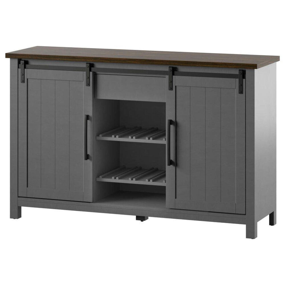 RTJ Furniture 2-Door Sideboard with Wine Storage in Antique Gray, , large