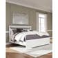Ashley Maeling 4 Piece Queen Upholstered Panel Bedroom Set in Matte White, , large