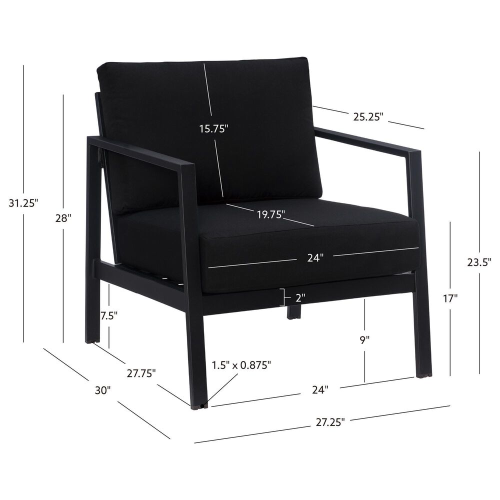 Linon Home Decor Holland Patio Armchair in Black, , large