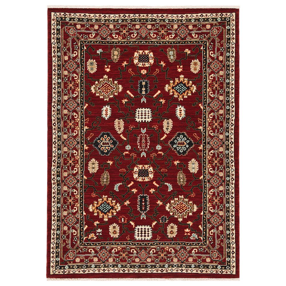 Oriental Weavers Lilihan Oriental 043S6 2" x 6" Red and Black Scatter Rug, , large