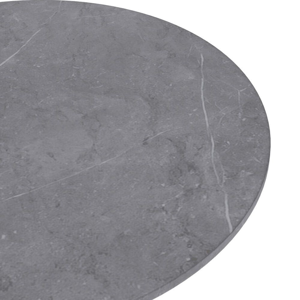 Leisuremod LeisureMod Verve Collection 27 Round Dining Table, Brushed Gold Base with Sintered Stone Grey Top, , large
