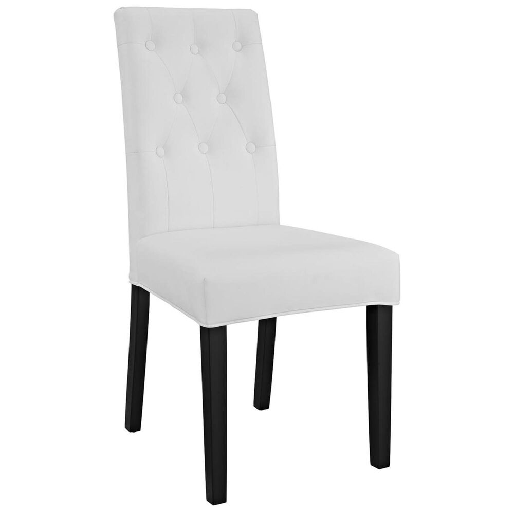 Modway Confer Dining Vinyl Side Chair in White, , large