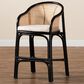 Baxton Studio Miranda Counter Stool in Black and Natural Brown, , large