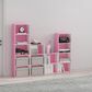 HOMLUX 3-Tier Open Shelf Bookcase in Pink and White, , large