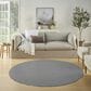 Nourison Courtyard Ivory and Blue 6" Round Indoor/Outdoor Area Rug, , large
