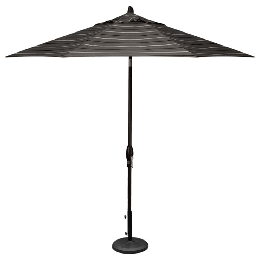 Treasure Garden 9" Umbrella with Black Base in Harper Steel Stripe, , large