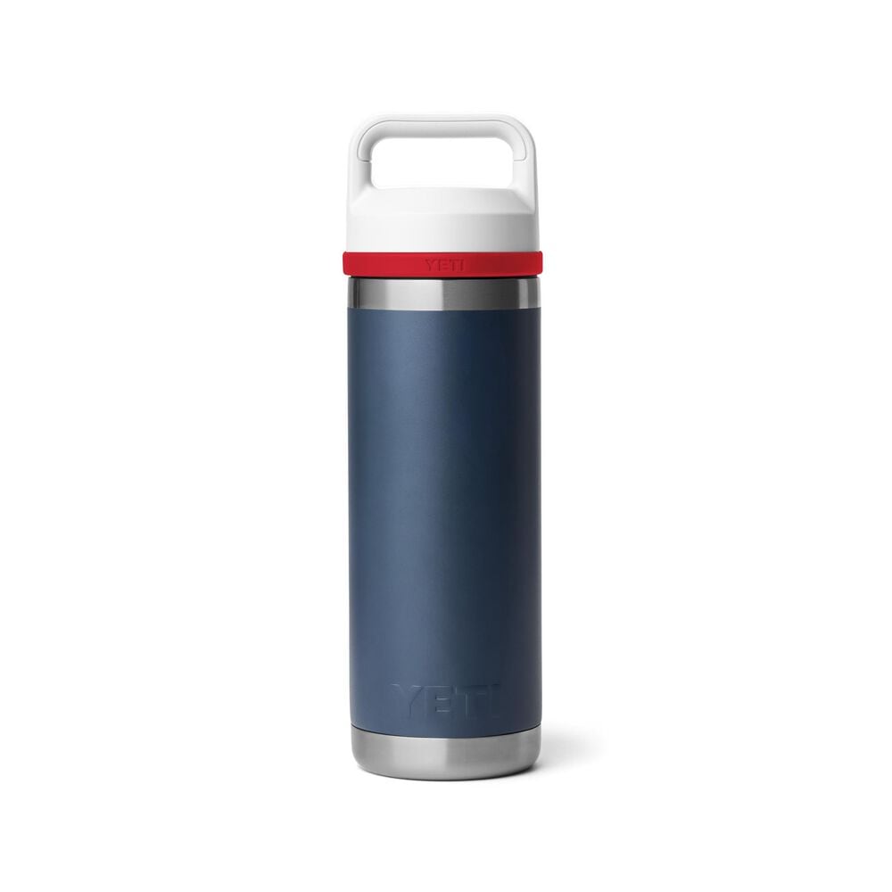 YETI Rambler 18 Oz Water Bottle with Chug Cap in Patriotic Navy/Rescue Red/White, , large