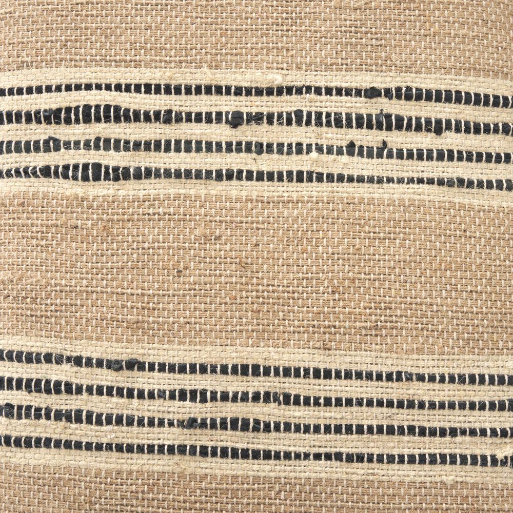 Mercana Solis Accent Bench with Beige and Black Stripe Cushion Seat in Brown, , large