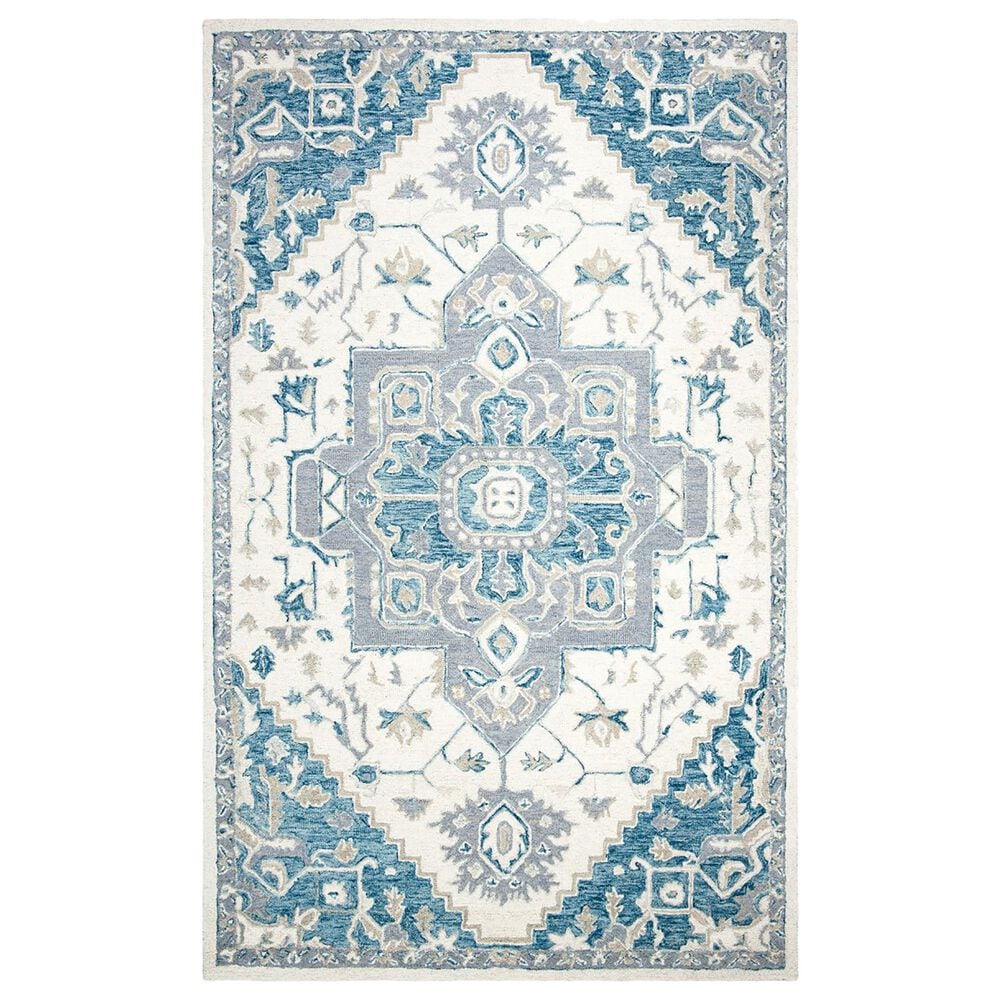 Safavieh Micro-Loop 4" x 6" Ivory and Navy Area Rug, , large