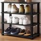 HOMLUX 4-Tier Shoe Rack in Espresso and Black, , large