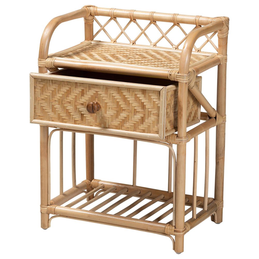 Baxton Studio Kobie 1-Drawer Nightstand in Natural Brown, , large