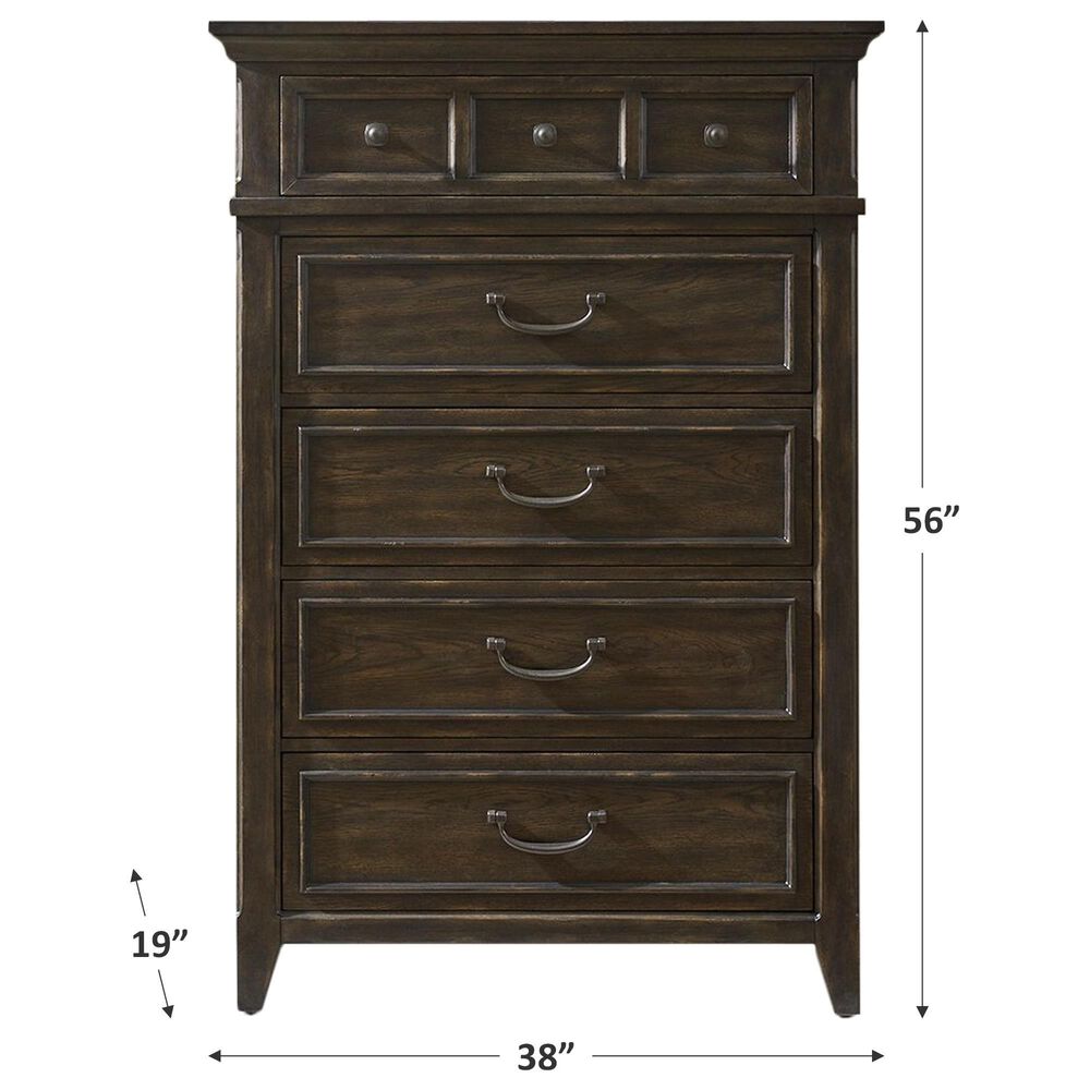 Belle Furnishings Paradise Valley 5-Drawer Chest in Saddle Brown, , large