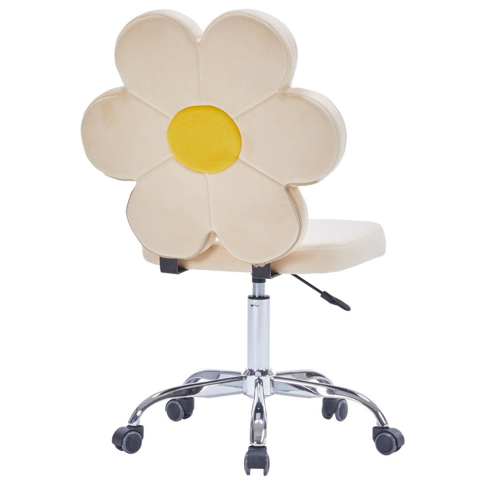 Impressions Vanity Daisy Swivel Vanity Chair with Cream Cushion in Silver, , large