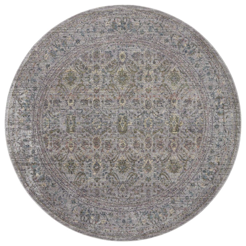 Loloi Bradbury 5" Round Grey and Multicolor Area Rug, , large