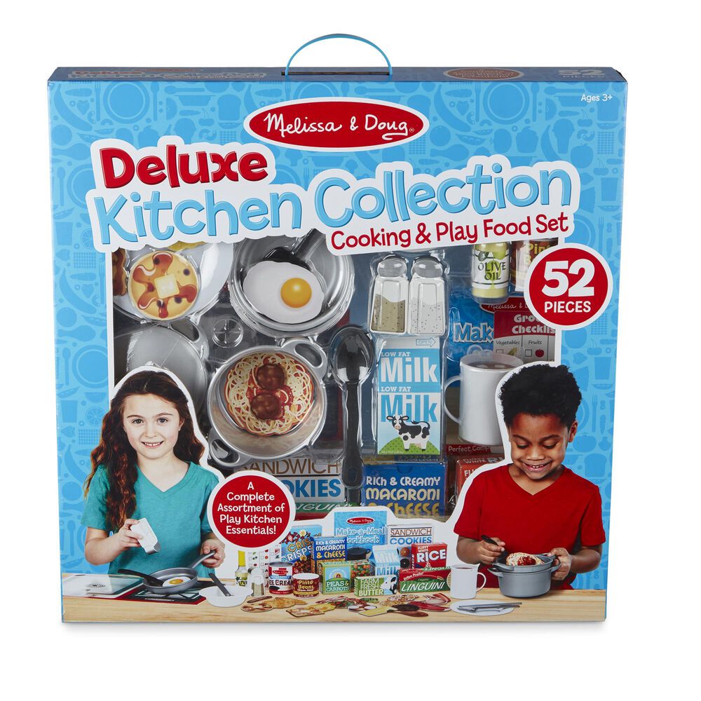 Melissa &amp; Doug Deluxe Kitchen Collection Cooking and Play Food Set, , large