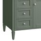 James Martin Vanities Brittany 30" Single Bathroom Vanity in Smokey Celadon with 3 cm Victorian Silver Quartz Top and Rectangular Sink, , large