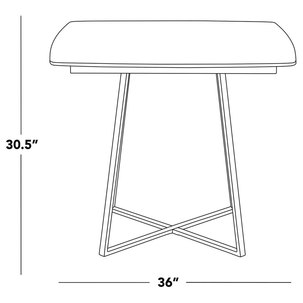 LumiSource Cosmo Square Dinette Table in White and Gold - Table Only, , large