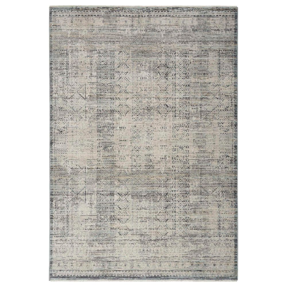 Nourison Lynx 12" x 15"9" Ivory and Blue Area Rug, , large