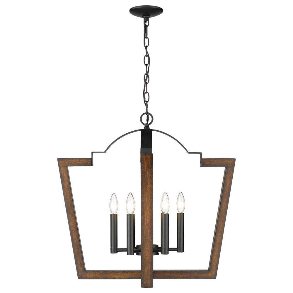 Golden Lighting Regan 6-Light Chandelier in Natural Black and Rustic Oak, , large