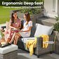 HOMLUX HOMLUX 5-Piece Outdoor Wicker Patio Furniture Set, High Back Rattan Sofa with Chairs, Ottomans & Cushions in Gray, , large