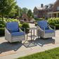 Sunwell Garden 19" Patio Square Side Table with Glass Top in Gray, , large