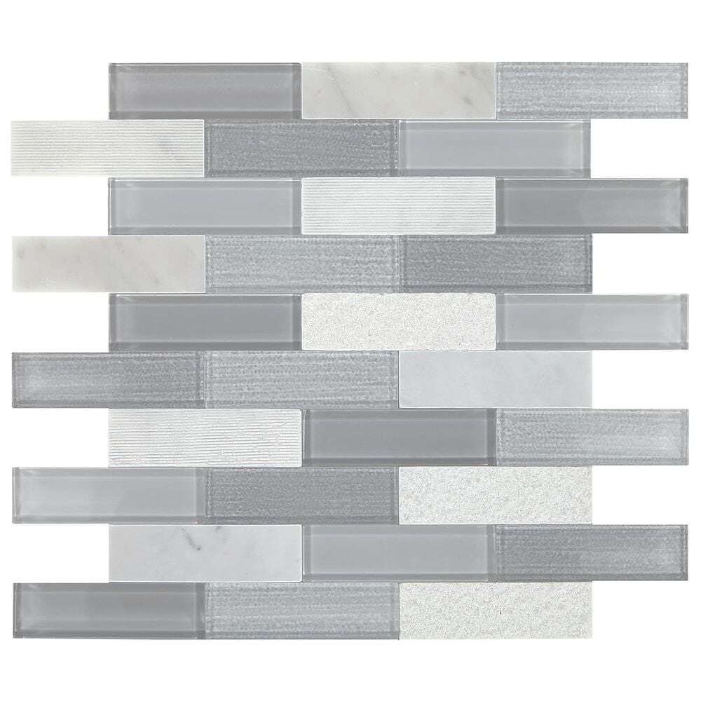 Dal-Tile SimplyStick Stormy Mist12"x12" Brick Joint Mosaic Sheet, , large