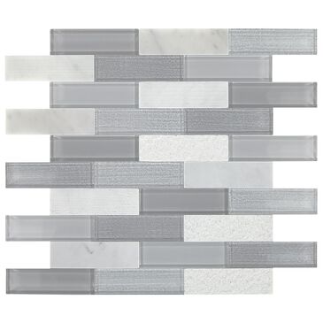 Dal-Tile SimplyStick Stormy Mist12"x12" Brick Joint Mosaic Sheet, , large