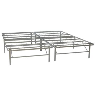 Linon Home Decor Franson King Folding Platform Bed Frame in Dark Pewter, , large