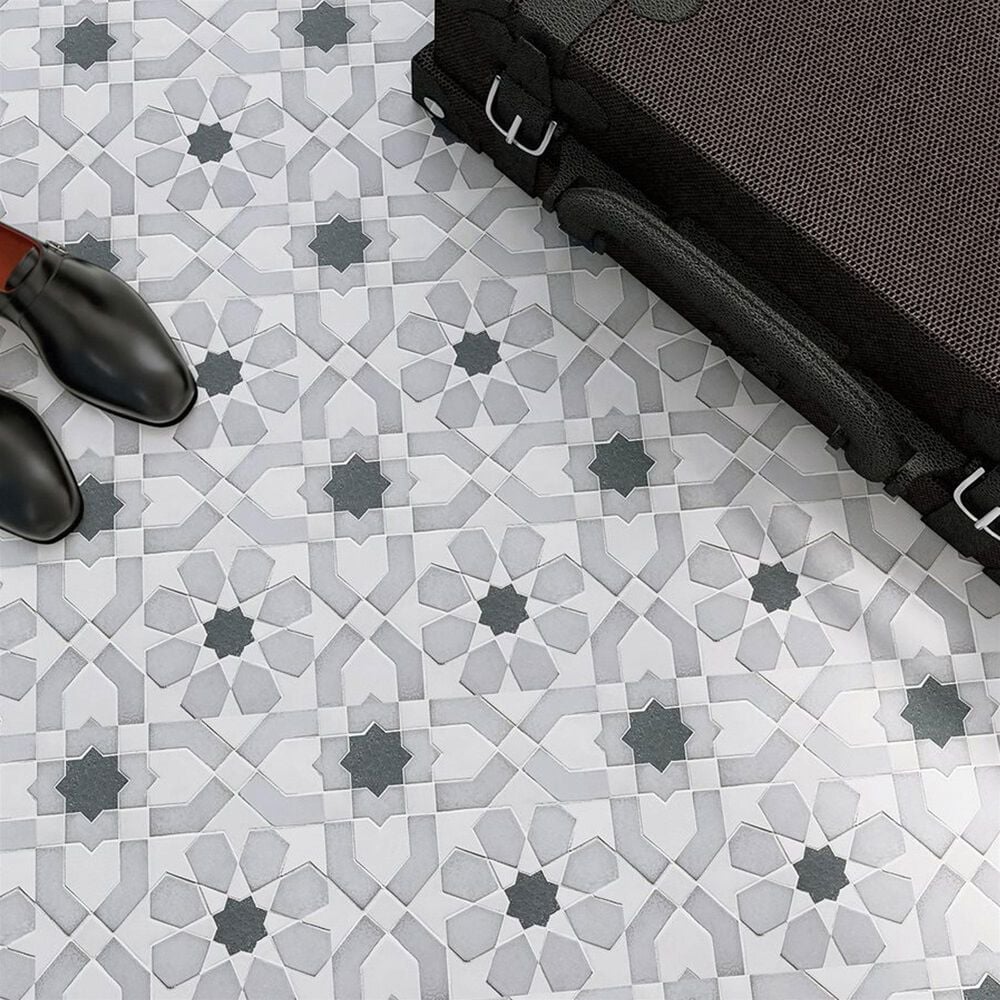 Soho Studio Alpana Fes Cloud 7.87" x 15.74" Cement and Lava Stone Mosaic Sheet, , large