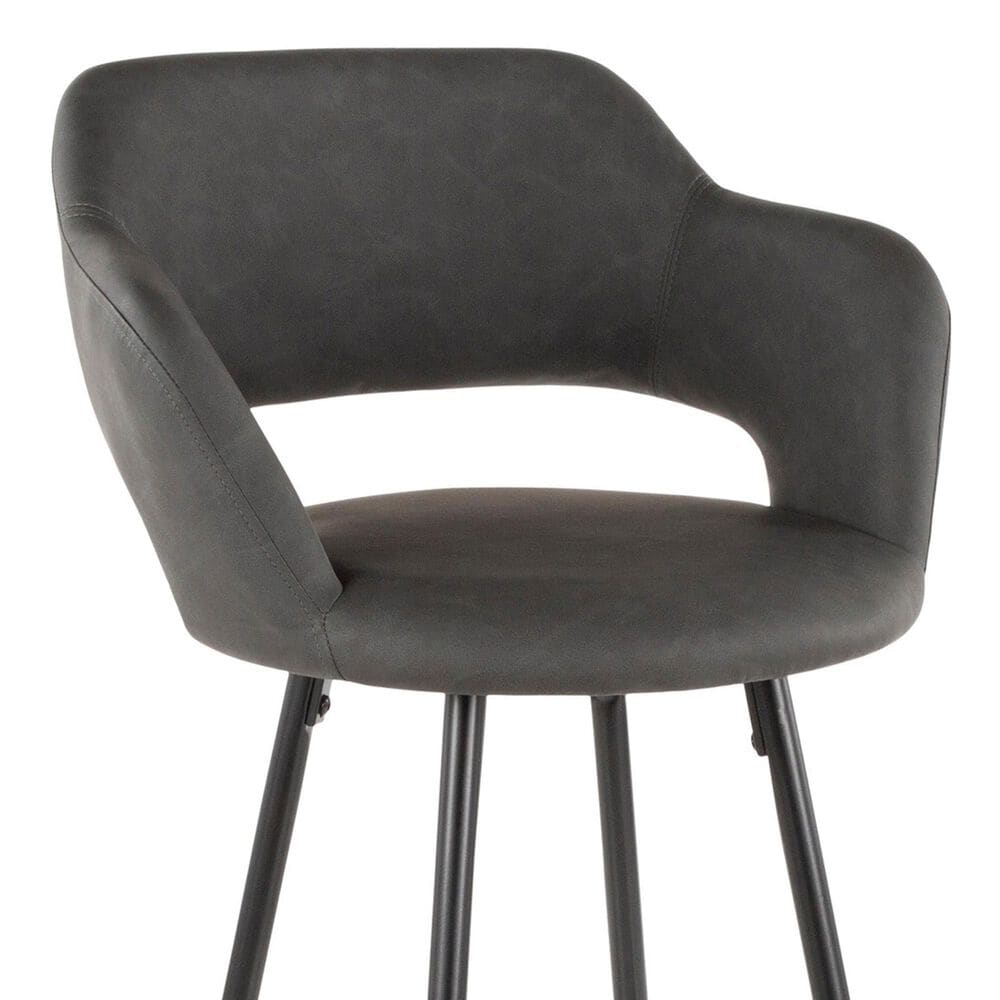 Lumisource Margarite Counter Stool with Grey Cushion in Black &#40;Set of 2&#41;, , large