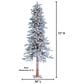 The Gerson Company 6" Pre-Lit Artificial Flocked Alpine with White Lights in Green, , large