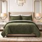 Hampton Park Charleston Queen Velvet Coverlet Set in Green, , large