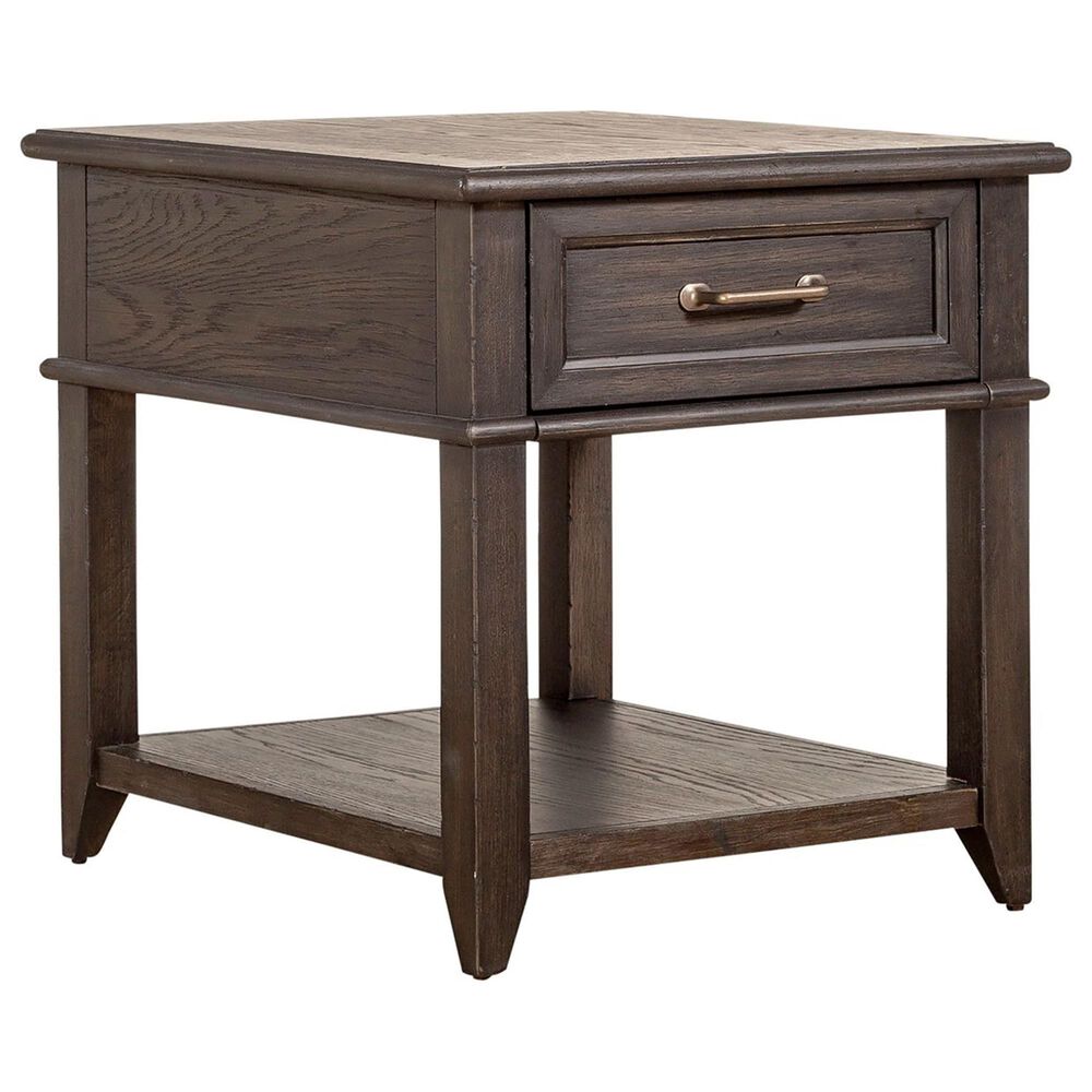 Belle Furnishings Mill Creek 1-Drawer End Table in Peppercorn, , large