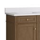James Martin Brittany 60" Double Bathroom Vanity in Pecan with Single Hole 3 cm White Zeus Silestone Top and Rectangular Sinks, , large