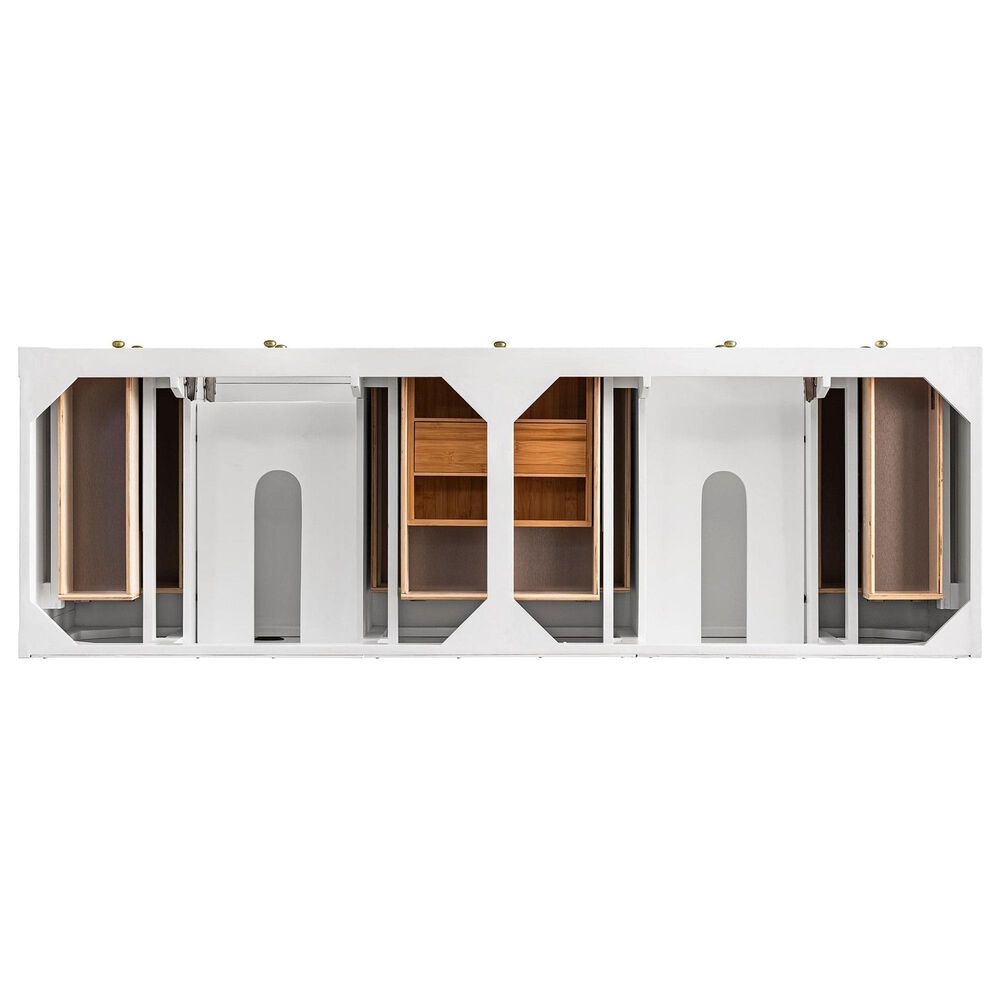 James Martin Vanities Breckenridge 72&quot; Double Bathroom Vanity in Bright White with 3 cm Lime Delight Quartz Top and Rectangular Sinks, , large