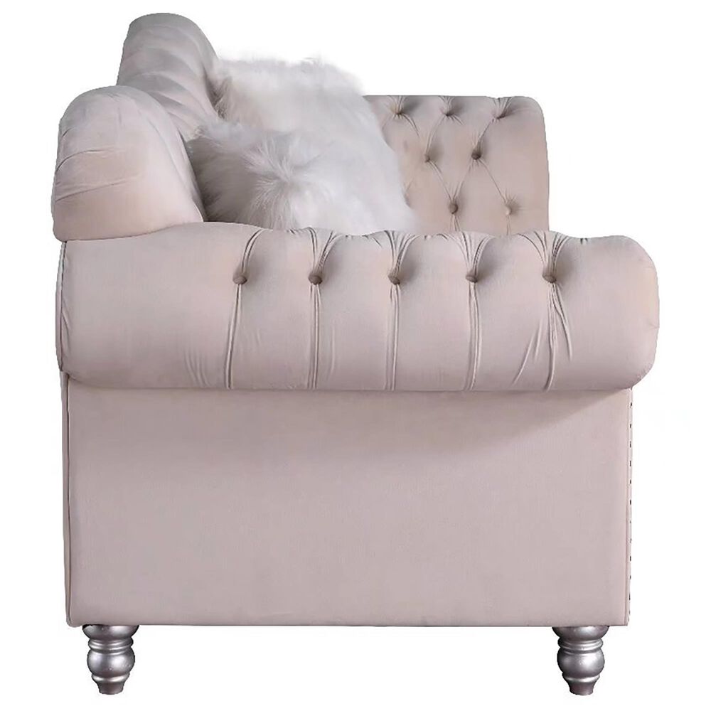 Morden Fort America Stationary Sofa in Beige Velvet, , large