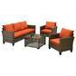 HOMLUX 4-Piece Outdoor Sofa Set in Orange, , large