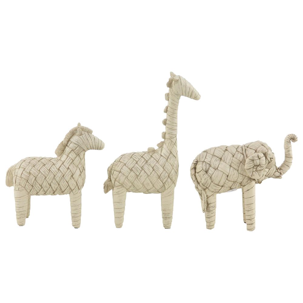 Maple and Jade Eclectic Polystone Sculptures in Beige (Set of 3), , large