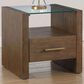 Crystal City Garland Glass Top End Table in Toffee, , large