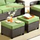 HOMLUX 5-Piece Patio Conversation Set with Brown Wicker in Green, , large