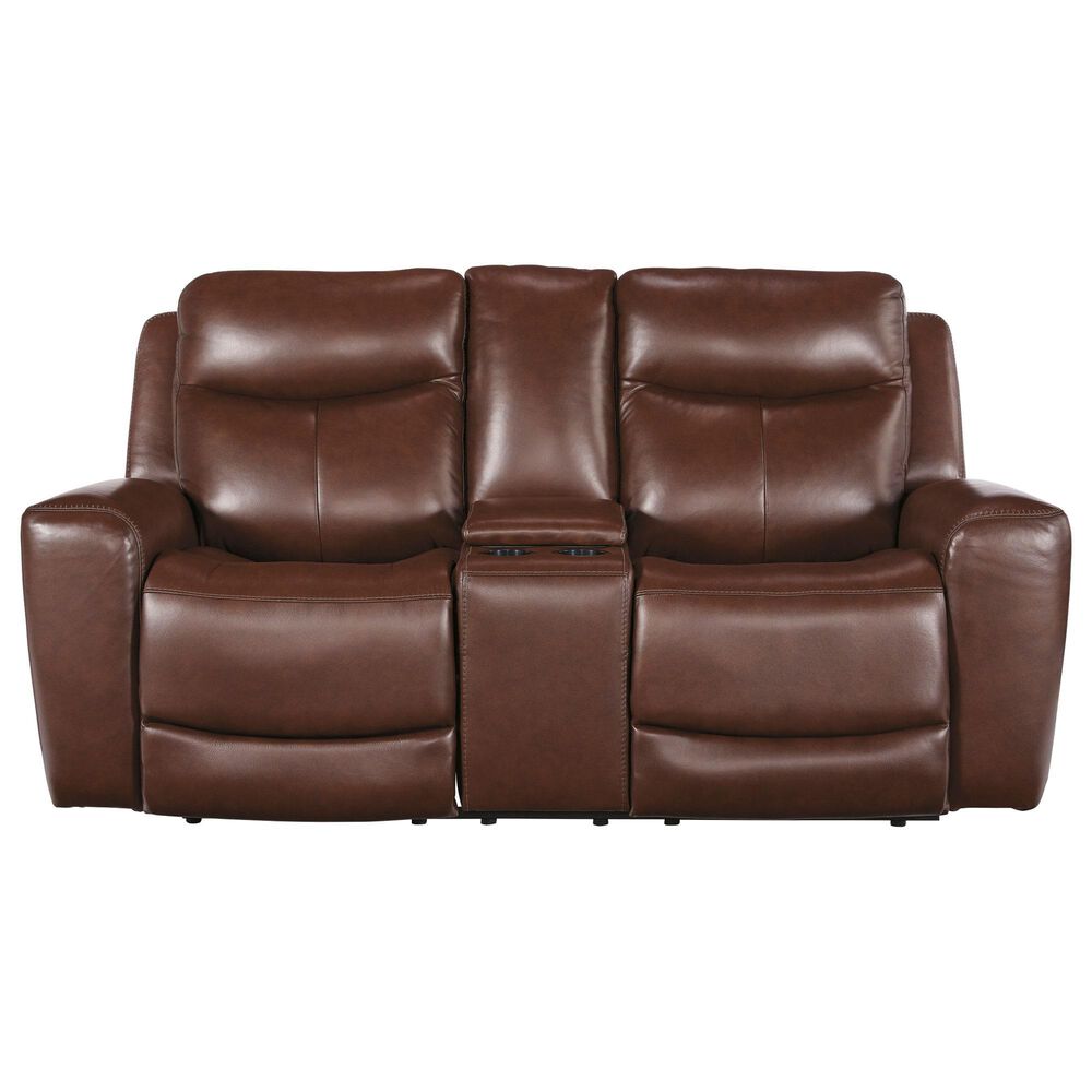 Ashley Next Move Power Reclining Console Loveseat in Mahogany, , large