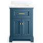 Kohler Charlemont 24" Single Bathroom Vanity in Tidal Blue with 3 cm White Quartz Top and Rectangular Sink, , large