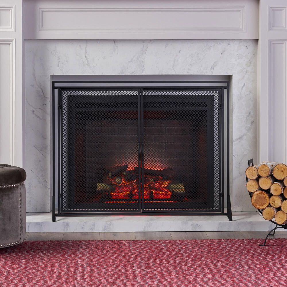 Noble House Cartwright Fireplace Screen in Matte Black | NFM