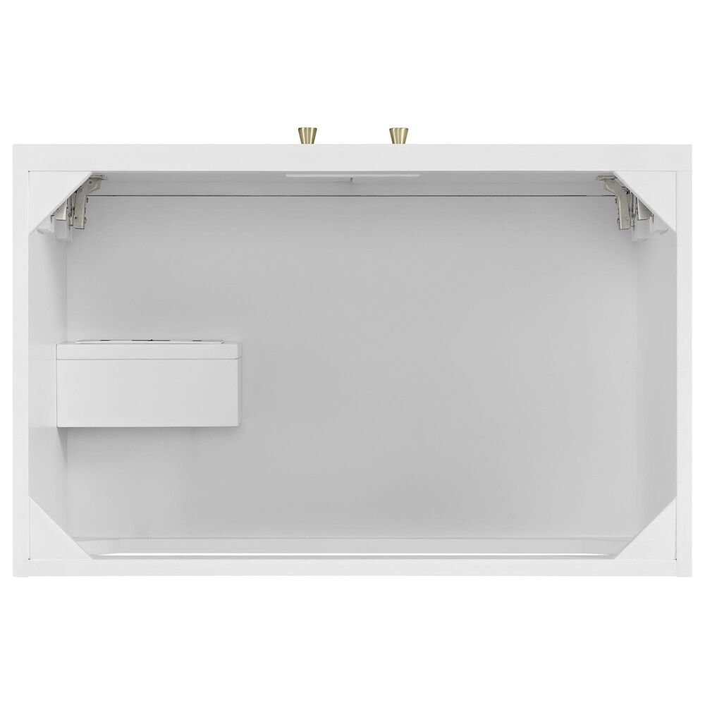 37B Isadore 30" Single Bathroom Vanity Cabinet in Bright White and White Composite Stone Top and Backsplash, , large